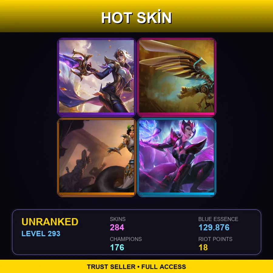 EUW | Lv293 | Unranked | 284 Skin | 176 Champ