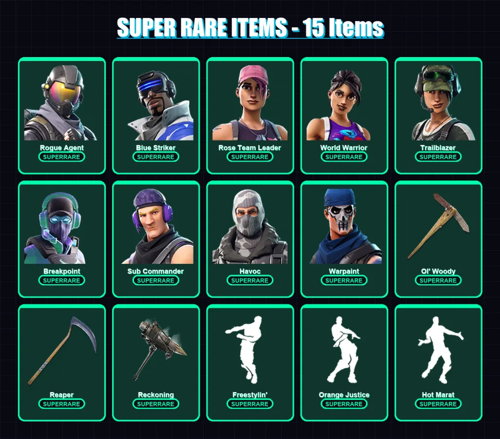 [PC/XBOX/PSN] | Rogue Agent | Blue Striker | Rose Team Leader | World Warrior | Trailblazer | 122 skin | 70 pickaxe | 63 emote | 60 glider | Lv692