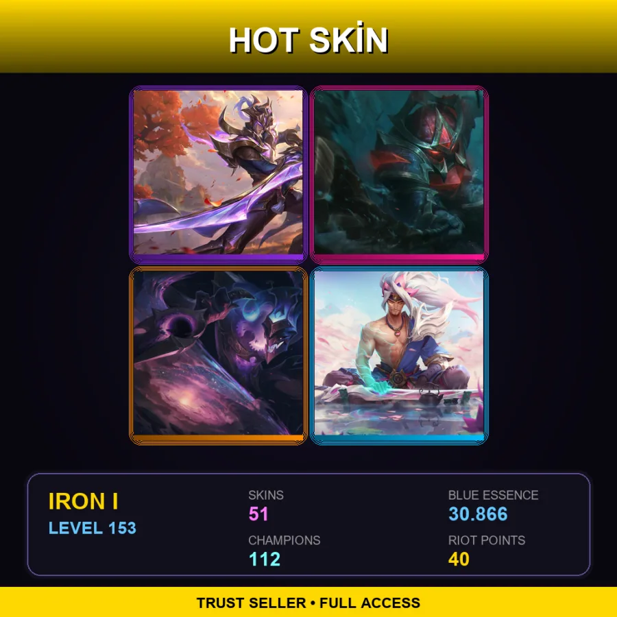 EUNE | Lv153 | Iron I | 51 Skin | 112 Champ