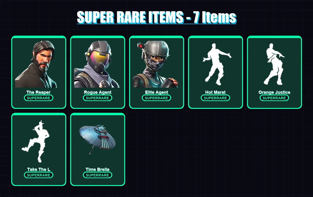 [PS4/PS5/PC] | The Reaper | Rogue Agent | Elite Agent | Ruin | Valor | 64 skin | 68 pickaxe | 86 emote | 67 glider | Lv1108