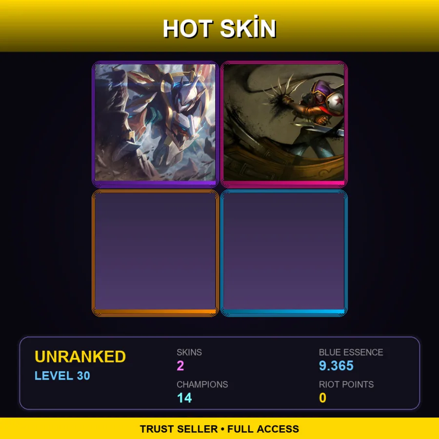 EUNE | Lv30 | Unranked | 2 Skin | 14 Champ