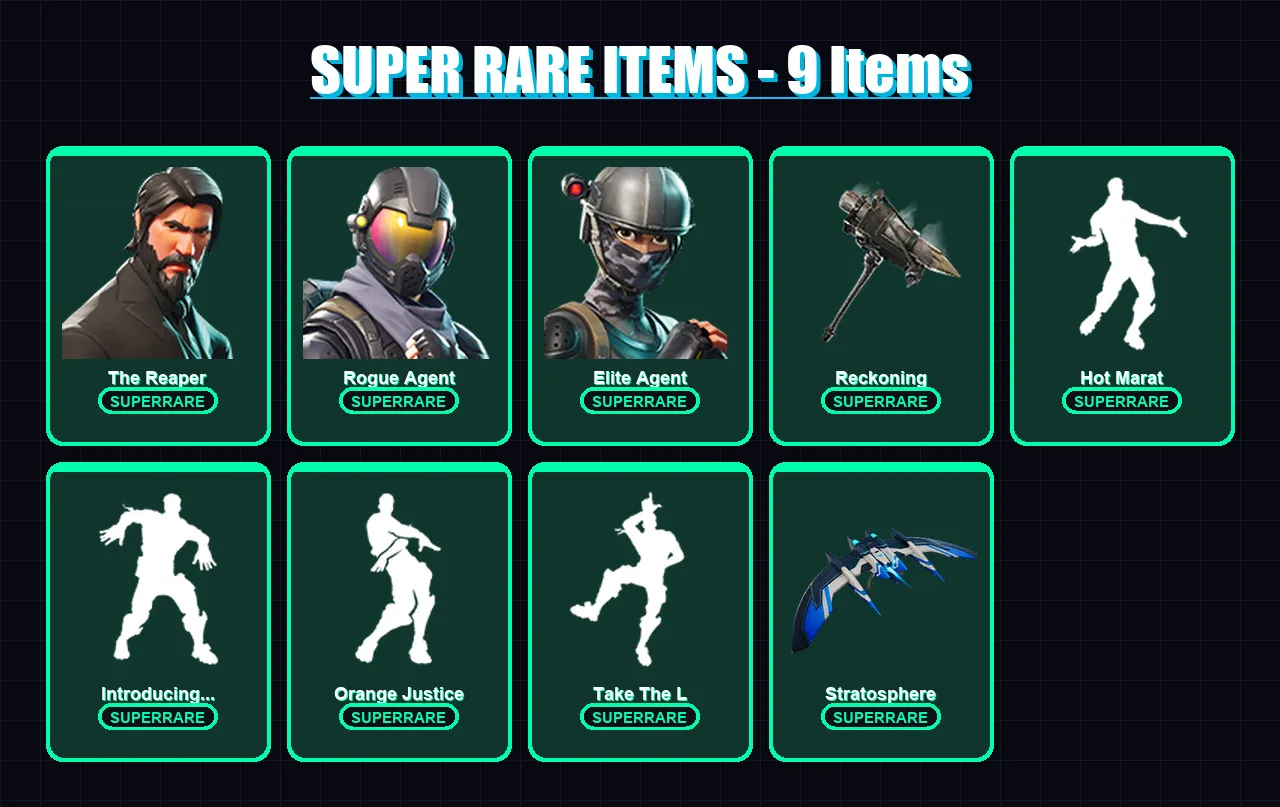 [PC/XBOX] | The Reaper | Rogue Agent | Elite Agent | Gear Specialist Maya | Omega | 39 skin | 36 pickaxe | 45 emote | 46 glider | Lv522