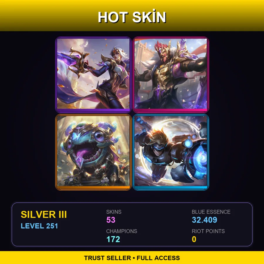TR | Lv251 | Silver III | 53 Skin | 172 Champ