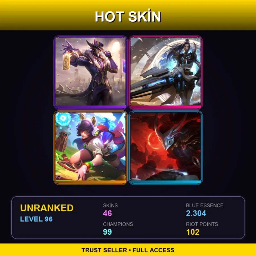 SG | Lv96 | Unranked | 46 Skin | 99 Champ — Frostblade Irelia