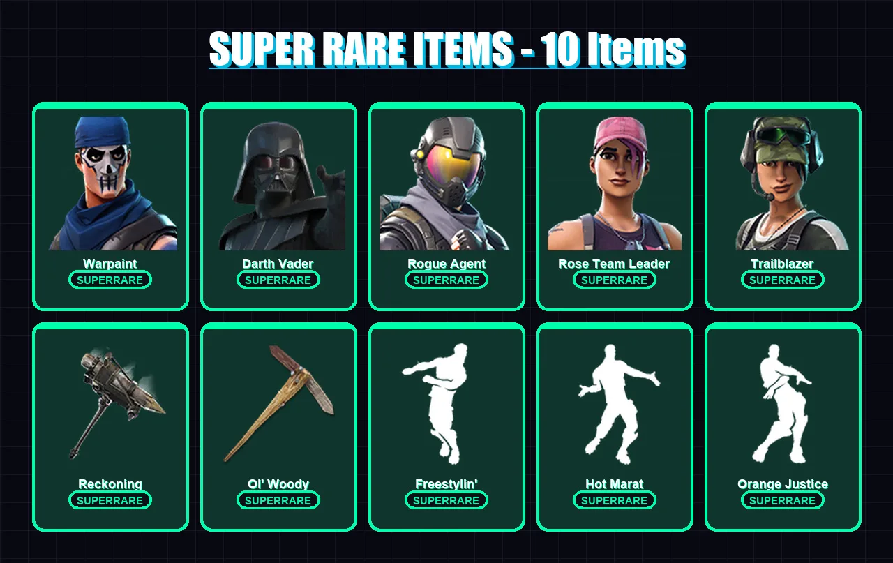 [PC/XBOX] | Warpaint | Darth Vader | Rogue Agent | Rose Team Leader | Trailblazer | 112 skin | 96 pickaxe | 94 emote | 99 glider | Lv1207