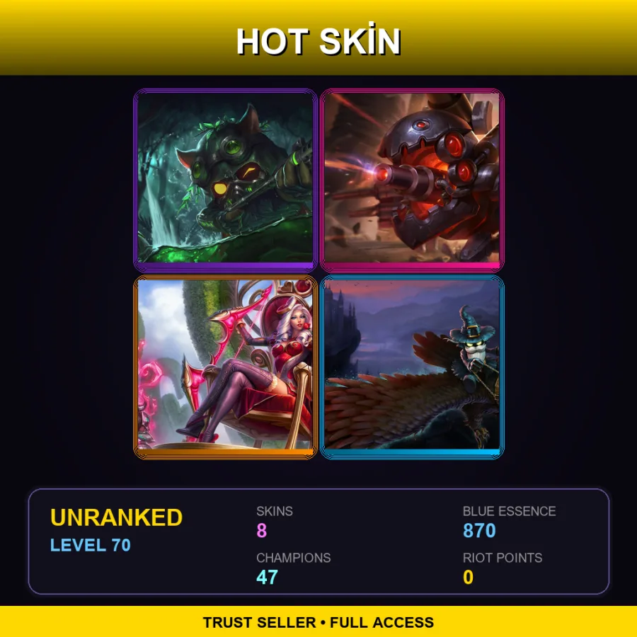 LAS | Lv70 | Unranked | 8 Skin | 47 Champ — Omega Squad Teemo