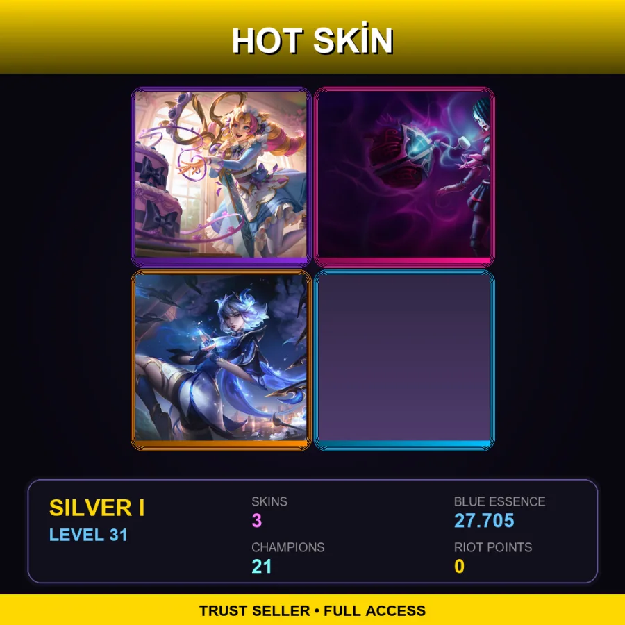 EUW | Lv31 | Silver I | 3 Skin | 21 Champ