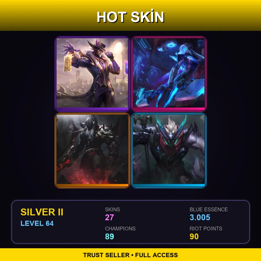 TR | Lv64 | Silver II | 27 Skin | 89 Champ