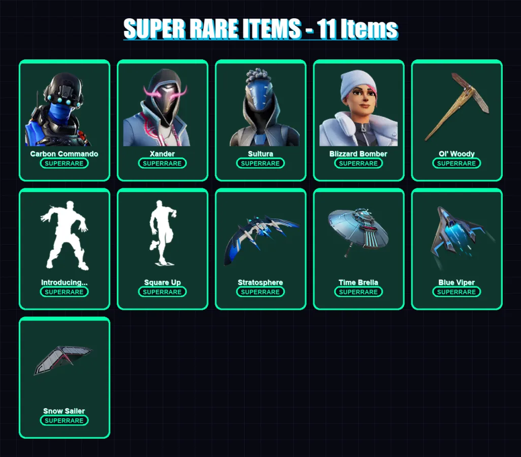 [PS4/PS5/PC] | Carbon Commando | Xander | Sultura | Blizzard Bomber | Zeus | 51 skin | 121 pickaxe | 79 emote | 88 glider | Lv1426
