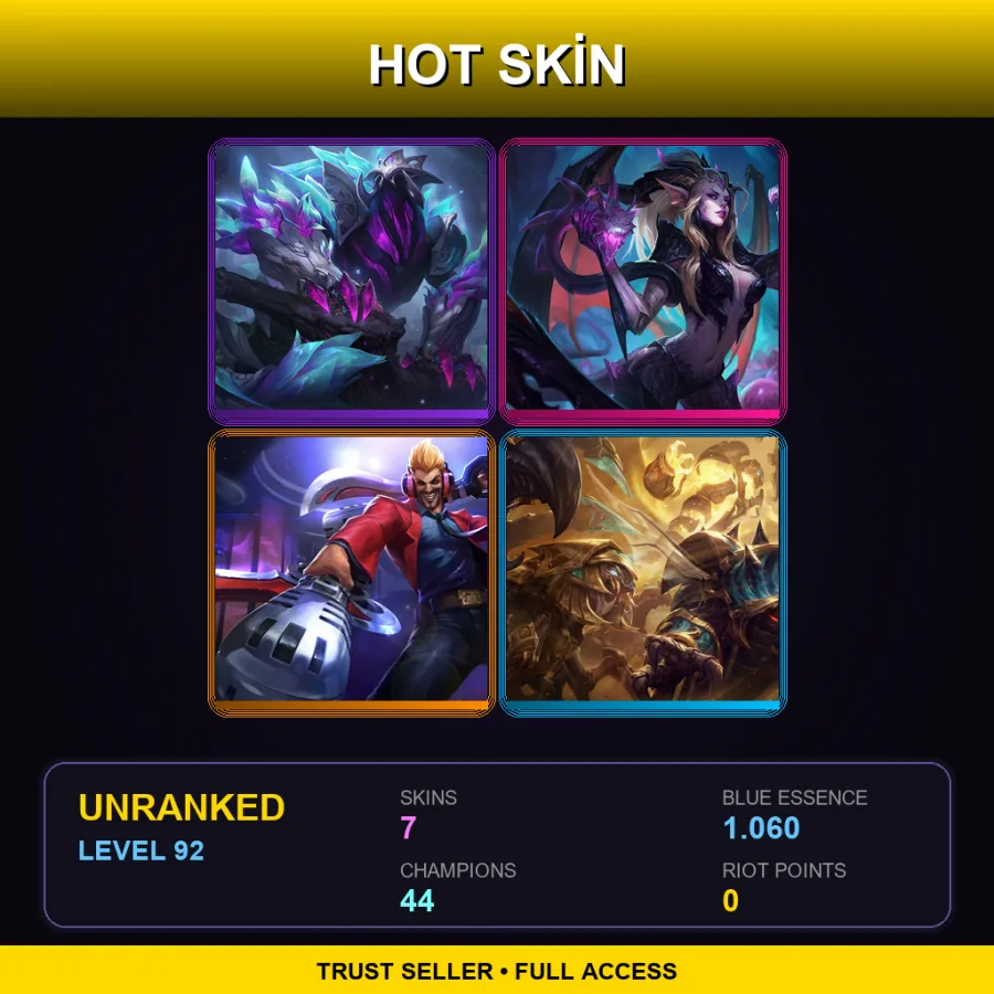 SG | Lv92 | Unranked | 7 Skin | 44 Champ — Dragon Sorceress Zyra