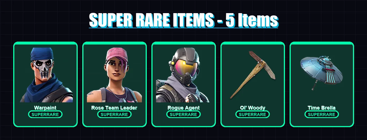 [PS4/PS5/XBOX/PC] | Warpaint | Rose Team Leader | Rogue Agent | Polar Peely | Airheart | 7 skin | 15 pickaxe | 7 emote | 12 glider | Lv157