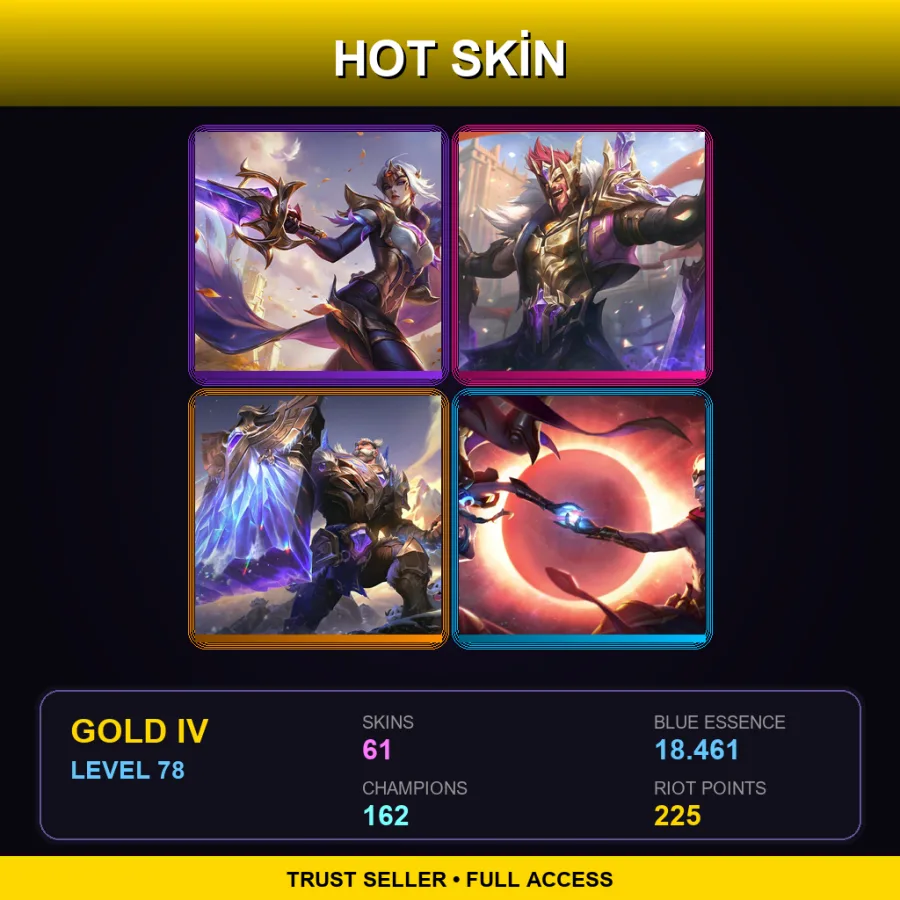 EUNE | Lv78 | Gold IV | 61 Skin | 162 Champ