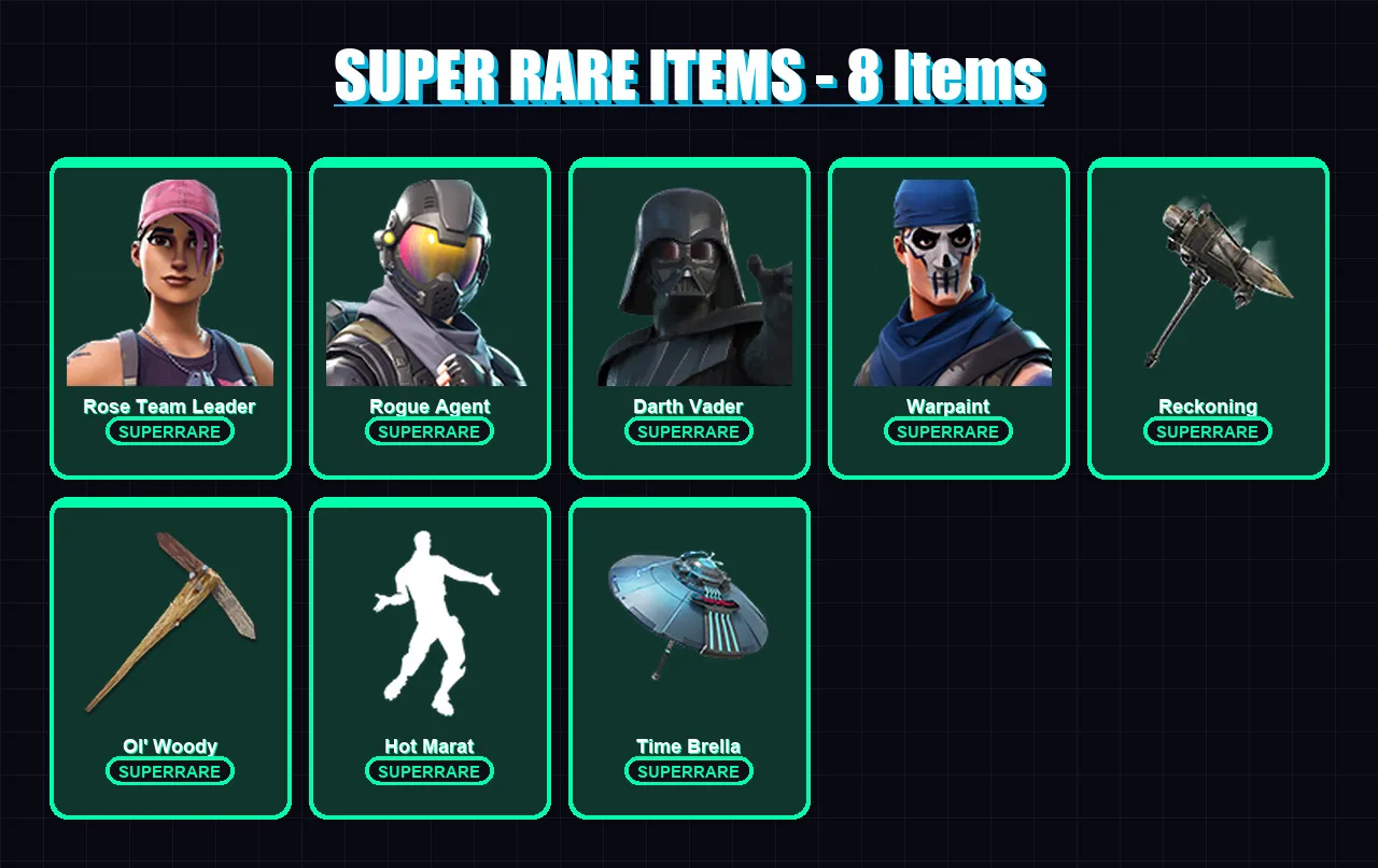 [PC/XBOX] | Rose Team Leader | Rogue Agent | Darth Vader | Warpaint | Vi | 319 skin | 341 pickaxe | 250 emote | 286 glider | Lv3311