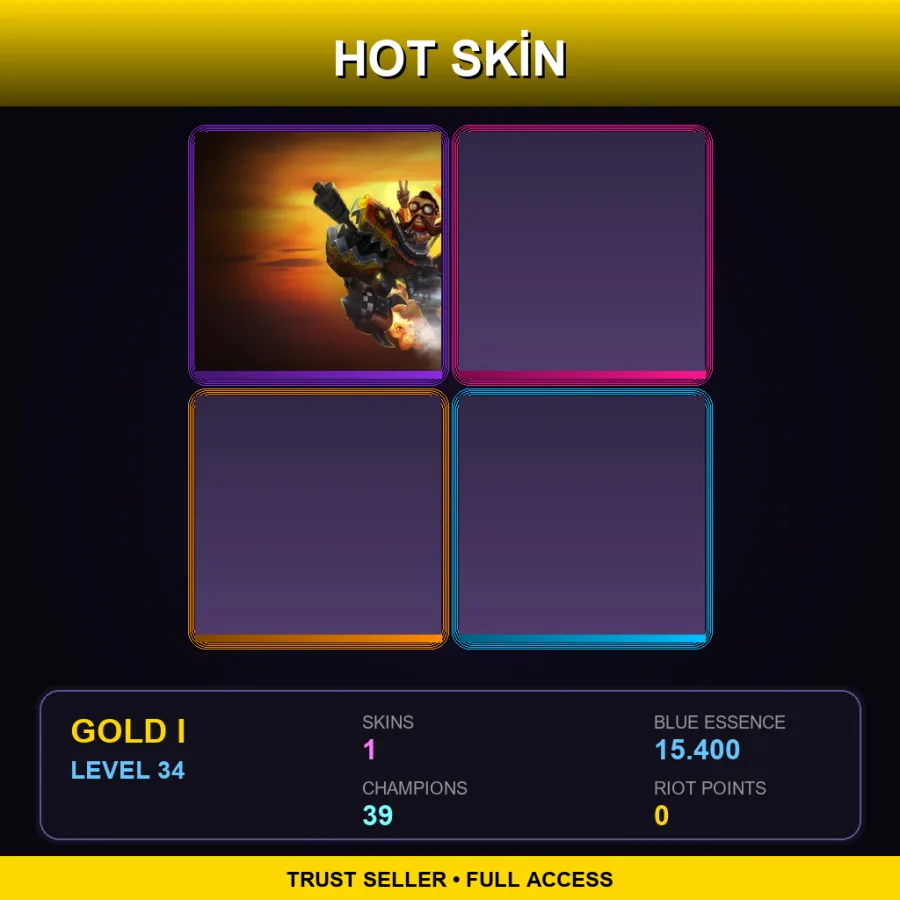 TR | Lv34 | Gold I | 1 Skin | 39 Champ