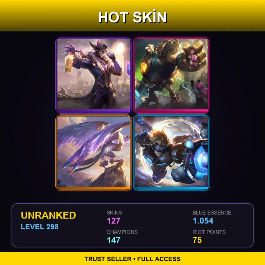 TR | Lv298 | Unranked | 127 Skin | 147 Champ — LoL account