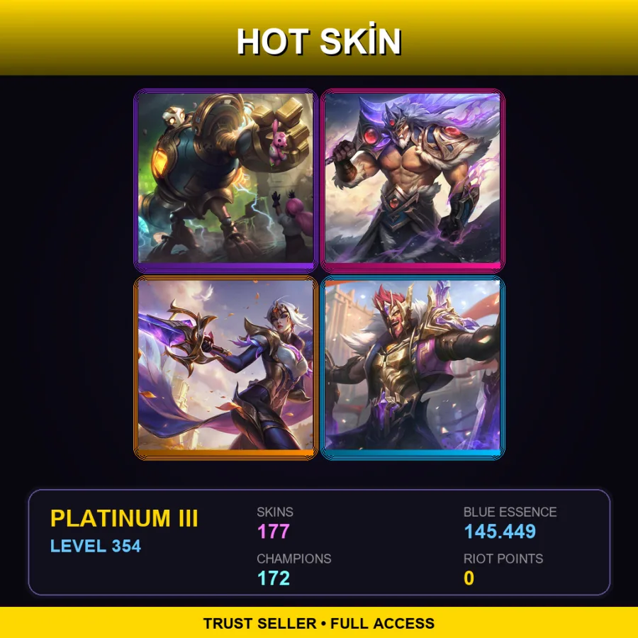 VN | Lv354 | Platinum III | 177 Skin | 172 Champ