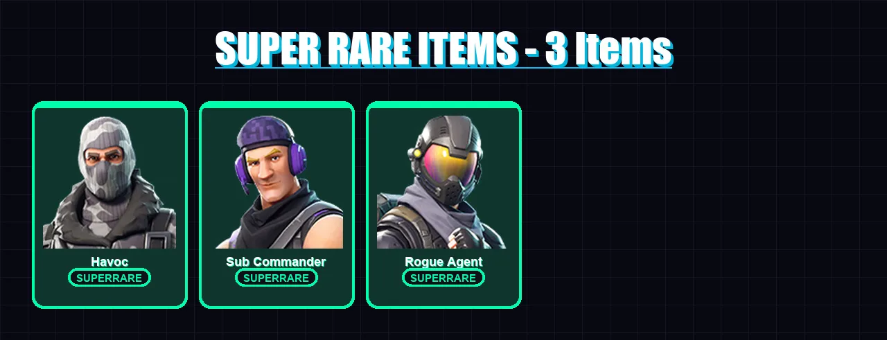 [PC/XBOX/PSN] | Havoc | Sub Commander | Rogue Agent | Carbide | Battlehawk | 6 skin | 4 pickaxe | 4 emote | 6 glider | Lv108