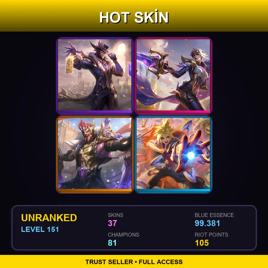 EUNE | Lv151 | Unranked | 37 Skin | 81 Champ — Victorious Draven