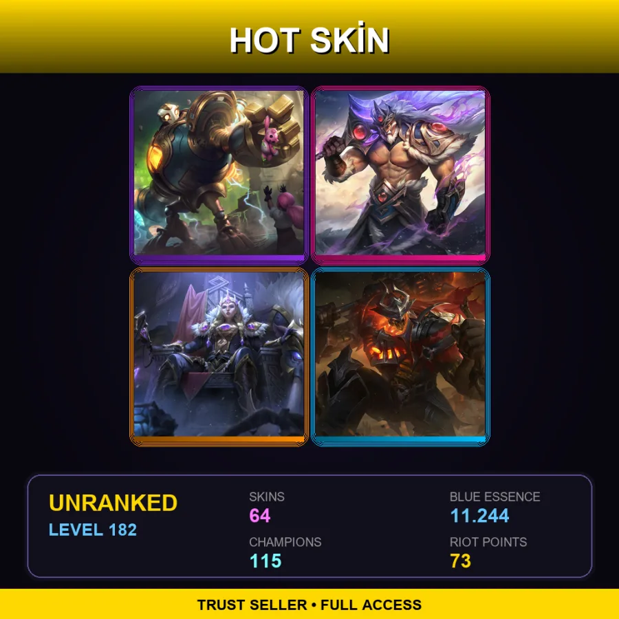 LAN | Lv182 | Unranked | 64 Skin | 115 Champ — Battle Principal Yuumi