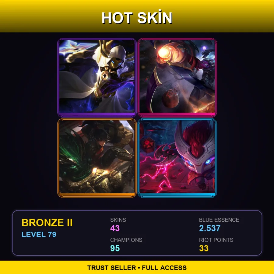 NA | Lv79 | Bronze II | 43 Skin | 95 Champ — LoL account