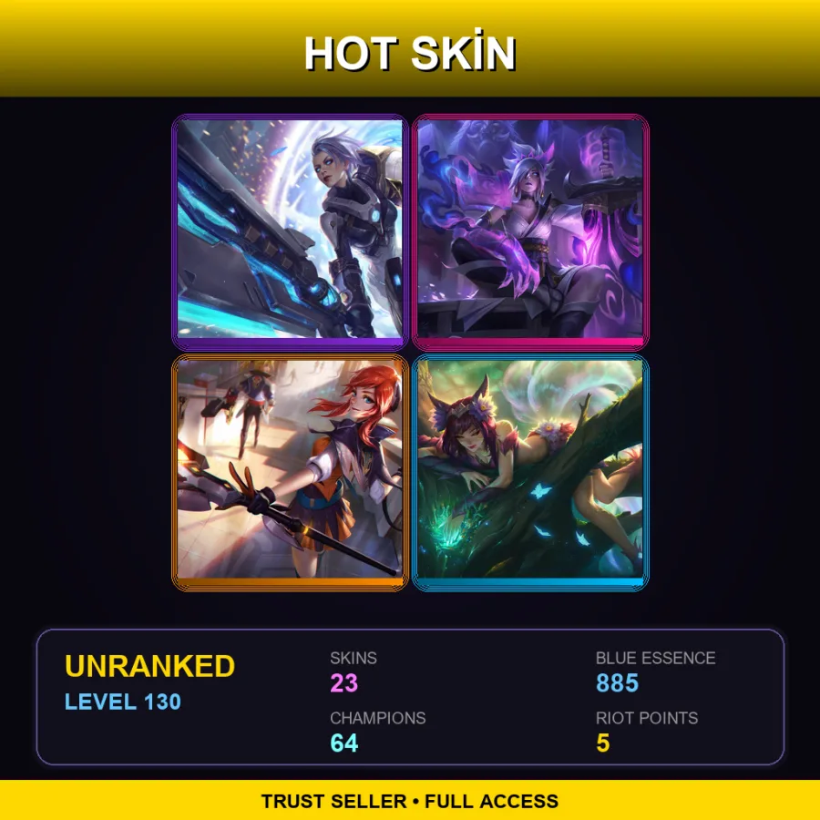 LAN | Lv130 | Unranked | 23 Skin | 64 Champ