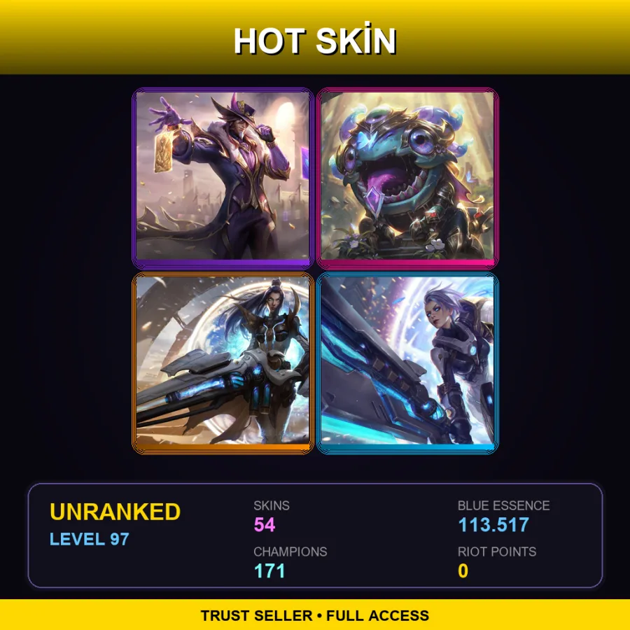 SG | Lv97 | Unranked | 54 Skin | 171 Champ