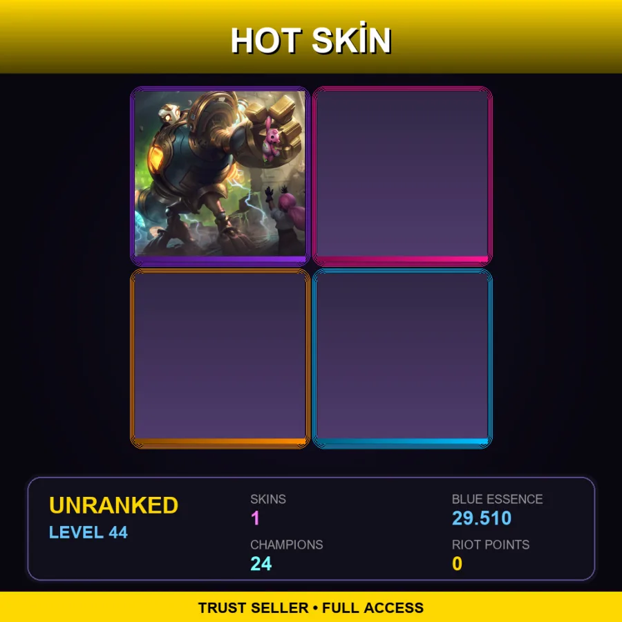 LAN | Lv44 | Unranked | 1 Skin | 24 Champ