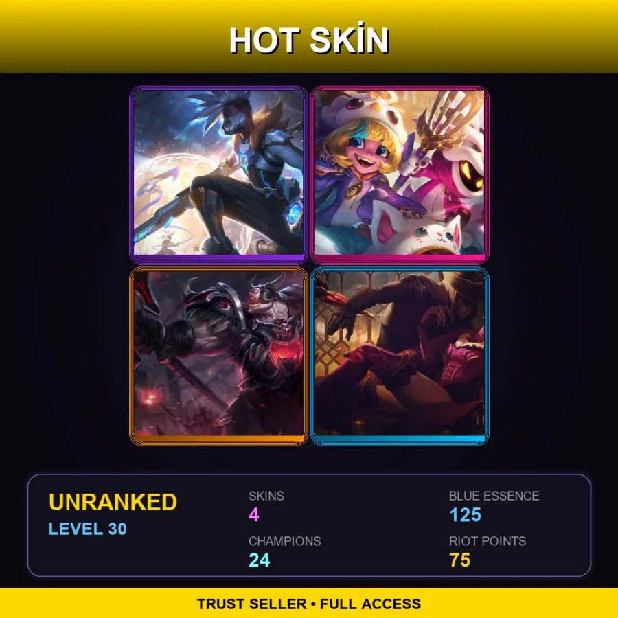 LAN | Lv30 | Unranked | 4 Skin | 24 Champ