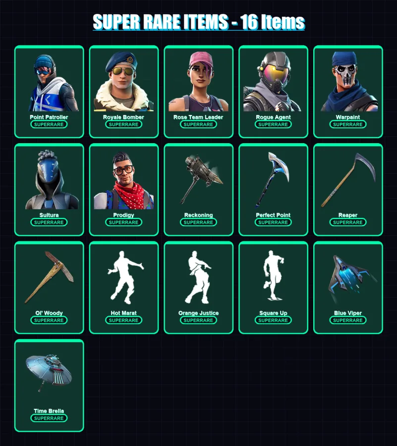 [PS4/PS5/XBOX/PC] | Point Patroller | Royale Bomber | Rose Team Leader | 131 skin | Lv1549 — Fortnite account