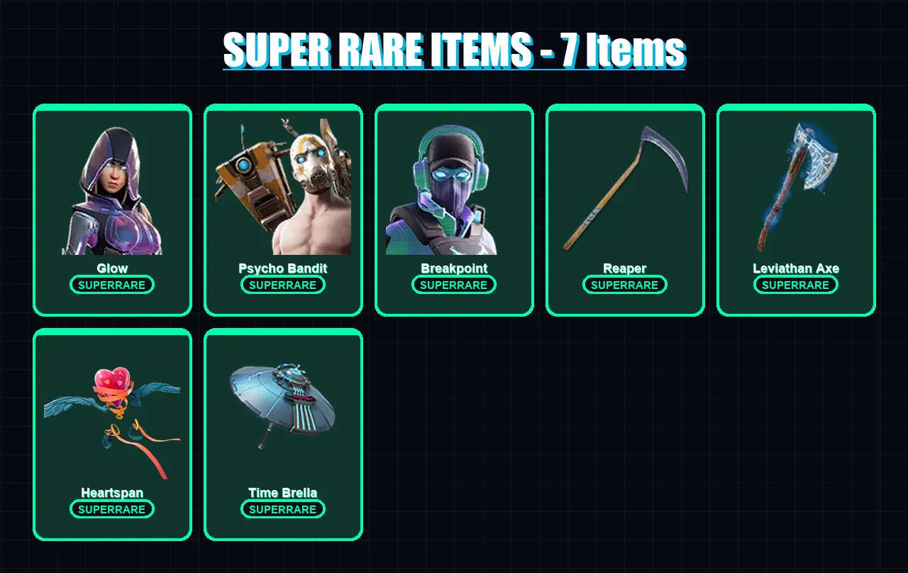 [PS4/PS5/XBOX/PC] | Glow | Psycho Bandit | Breakpoint | Catalyst | Mandalorian | 103 skin | 103 pickaxe | 70 emote | 87 glider | Lv1217