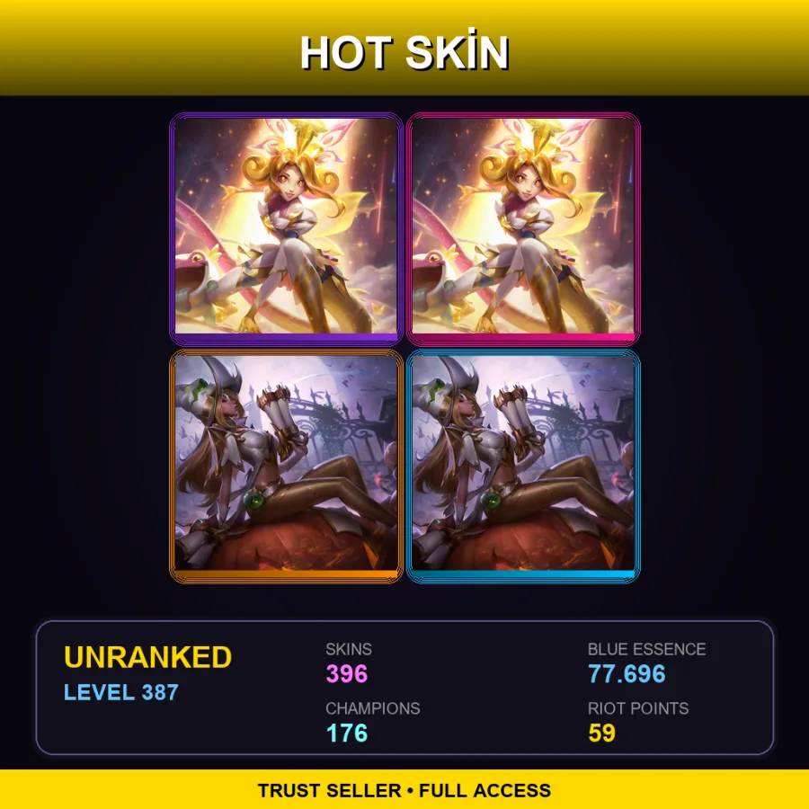 BR | Prestige Star Guardian Neeko (2022) | Prestige Star Guardian Neeko | Prestige Bewitching Miss Fortune (2022) | 396 Skin | 176 Champ | Lv387
