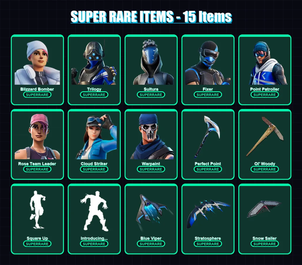 [PS4/PS5/PC] | Blizzard Bomber | Trilogy | Sultura | Fixer | Point Patroller | 53 skin | 60 pickaxe | 68 emote | 51 glider | Lv931 — Fortnite account