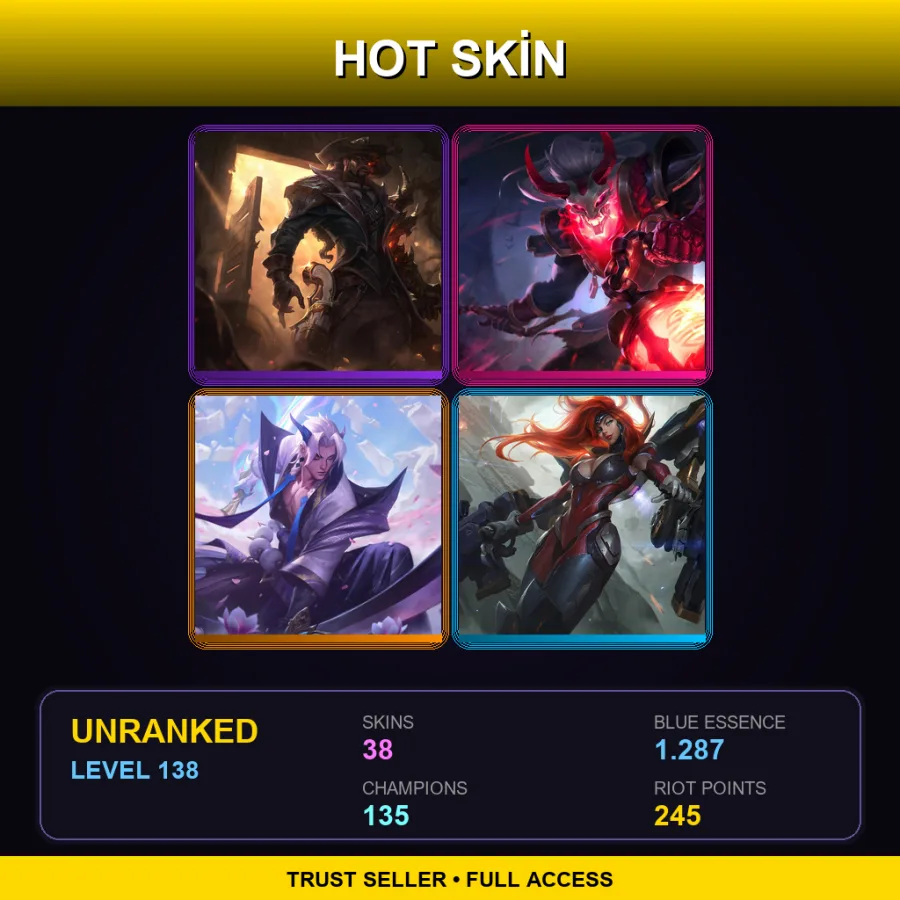 EUNE | Lv138 | Unranked | 38 Skin | 135 Champ — Sun Eater Kayle