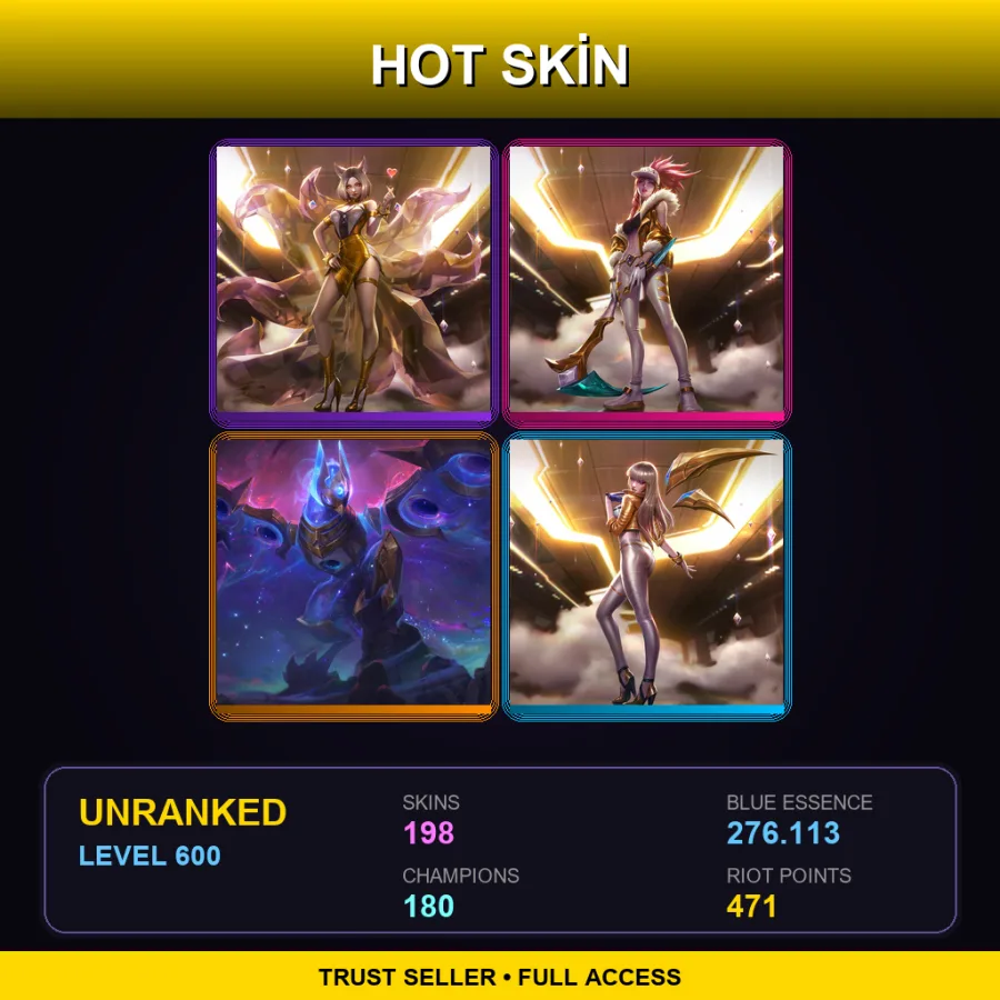 EUW | Lv600 | Unranked | 198 Skin | 180 Champ — Dj Sona