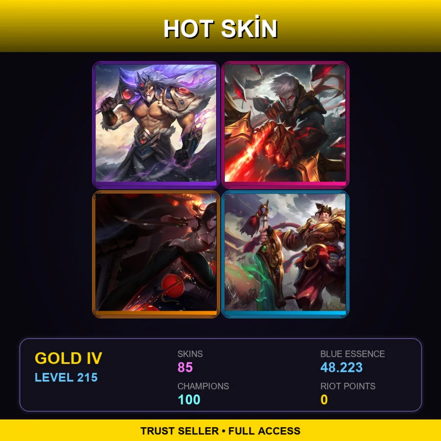 LAS | Lv215 | Gold IV | 85 Skin | 100 Champ