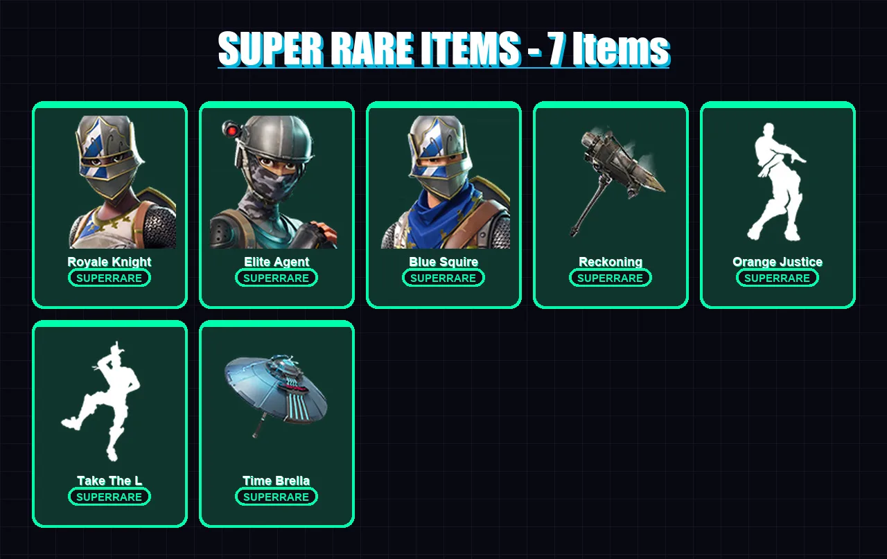 [PS4/PS5/XBOX/PC] | Royale Knight | Elite Agent | Blue Squire | Zenith | Dark Voyager | 32 skin | 32 pickaxe | 36 emote | 32 glider | Lv469