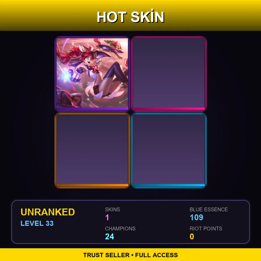 EUW | Star Guardian Jinx | 1 Skin | 24 Champ | Lv33
