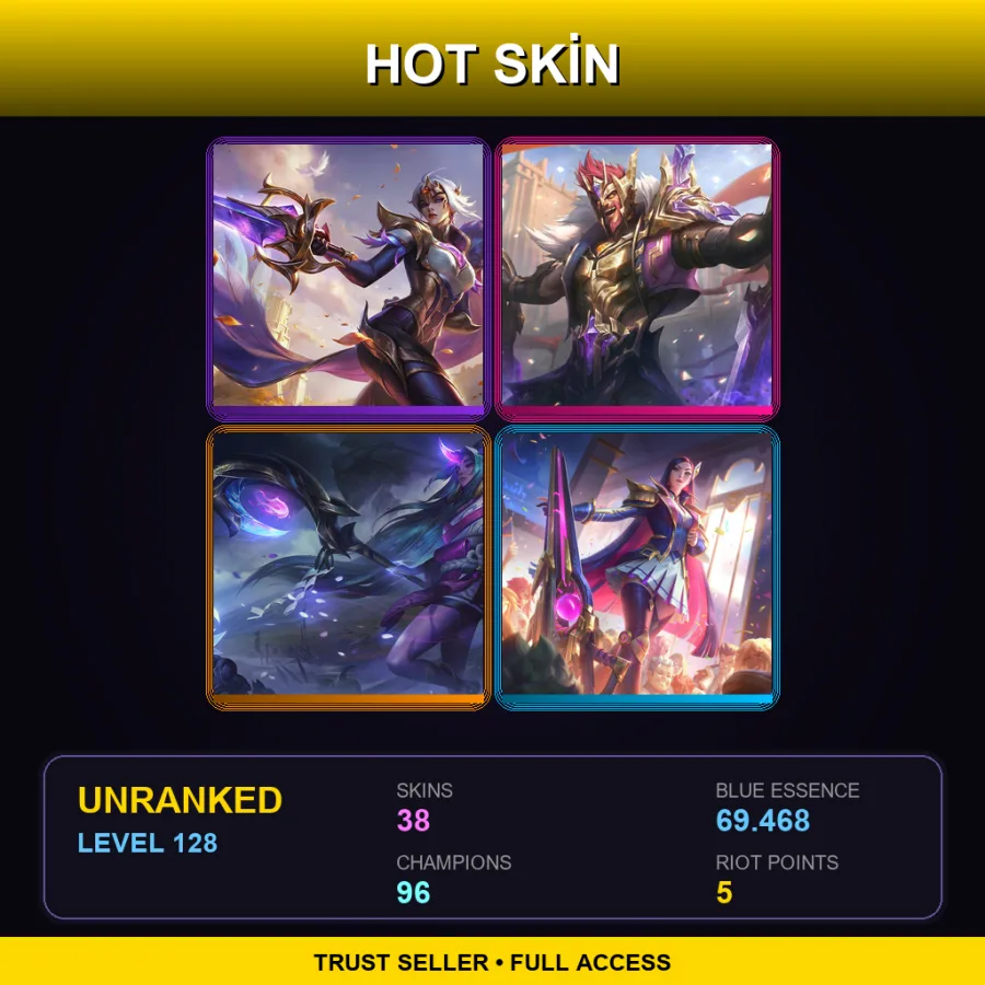 EUNE | Lv128 | Unranked | 38 Skin | 96 Champ — Victorious Draven