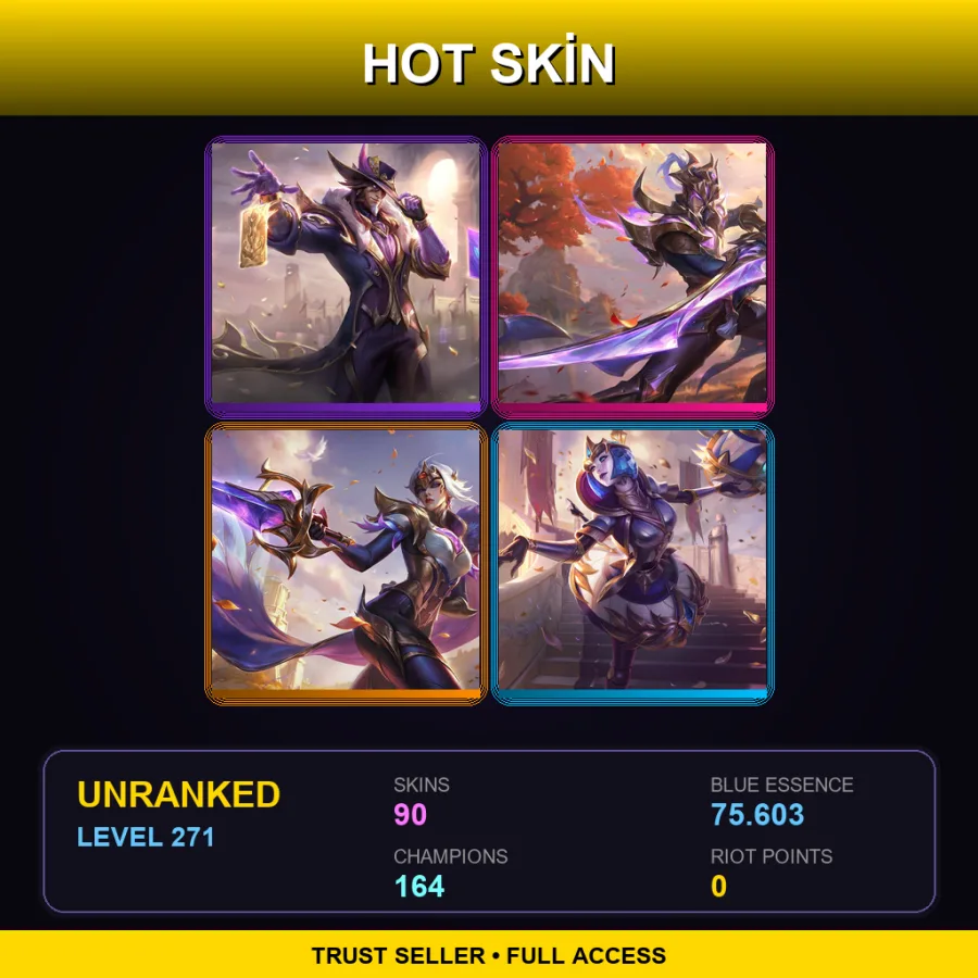 SG | Lv271 | Unranked | 90 Skin | 164 Champ