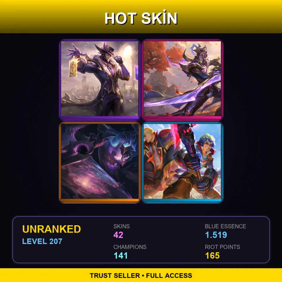 NA | Lv207 | Unranked | 42 Skin | 141 Champ — Drx Ashe