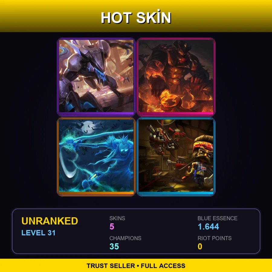 TR | Lv31 | Unranked | 5 Skin | 35 Champ