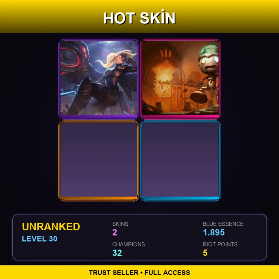EUNE | Lv30 | Unranked | 2 Skin | 32 Champ — LoL account