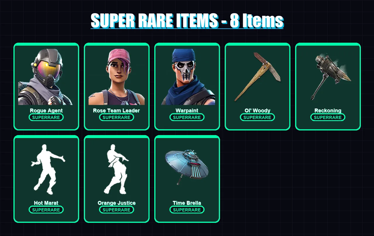 [PC] | Rogue Agent | Rose Team Leader | Warpaint | The Ageless | Gear Specialist Maya | 203 skin | 223 pickaxe | 189 emote | 186 glider | Lv2019