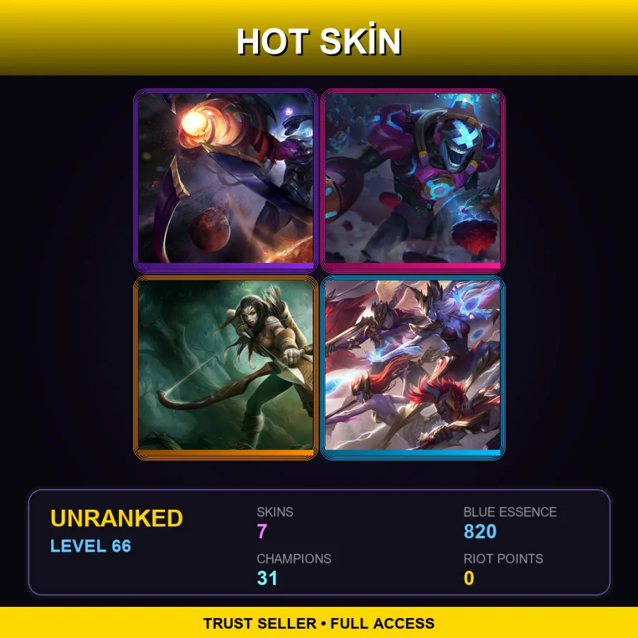 EUNE | Lv66 | Unranked | 7 Skin | 31 Champ