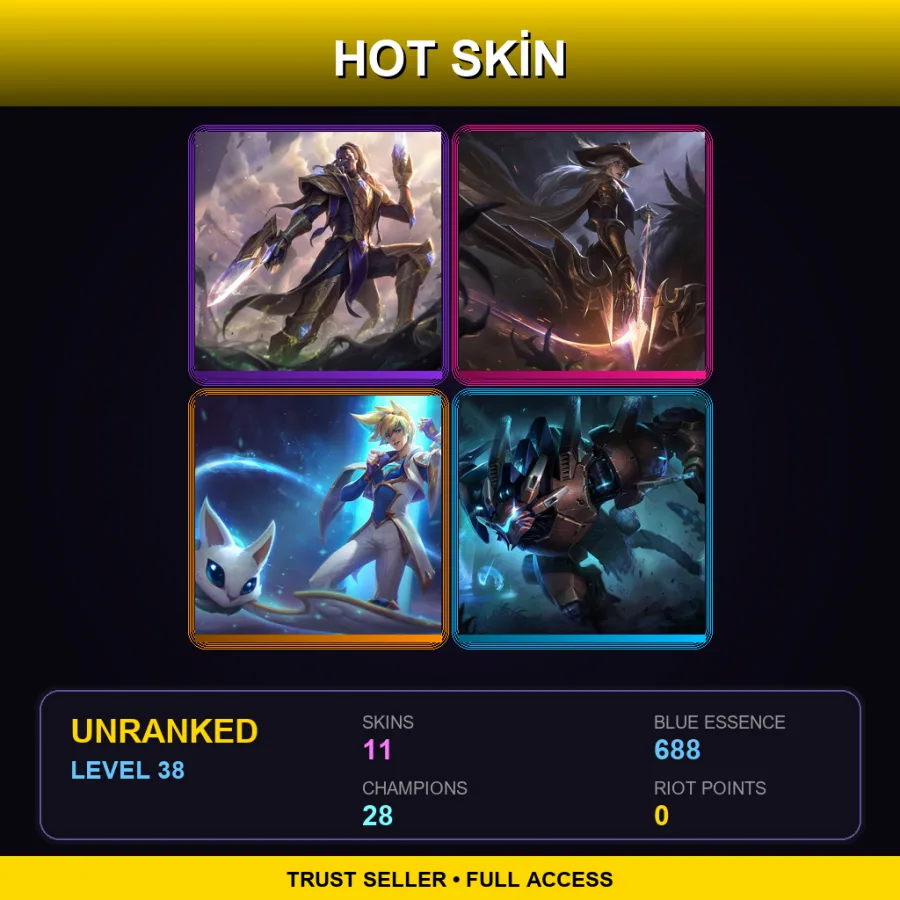 BR | Lv38 | Unranked | 11 Skin | 28 Champ — LoL account