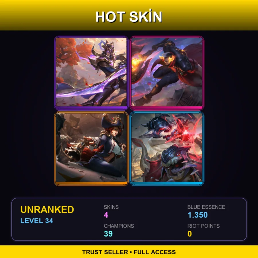 LAS | Lv34 | Unranked | 4 Skin | 39 Champ
