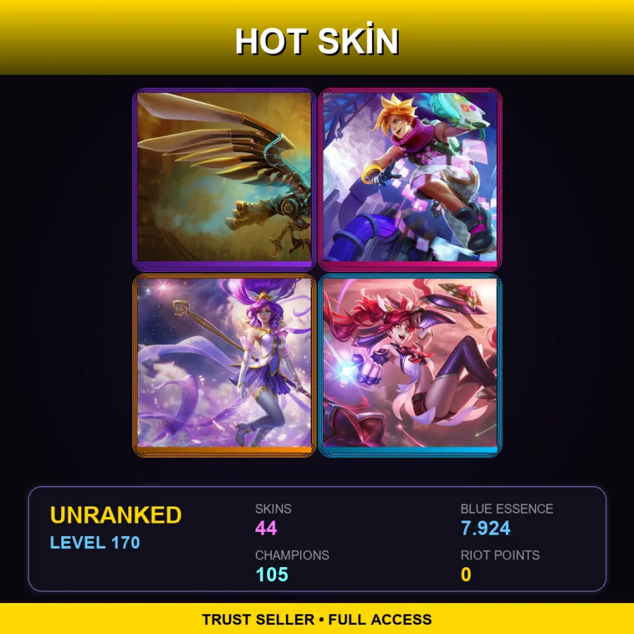 SG | Lv170 | Unranked | 44 Skin | 105 Champ — Pentakill Yorick