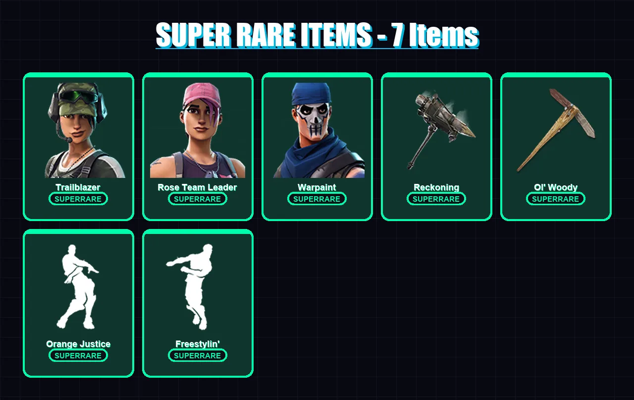 [PC/XBOX/PSN] | Trailblazer | Rose Team Leader | Warpaint | The Foundation | Drift | 137 skin | 136 pickaxe | 116 emote | 98 glider | Lv1211