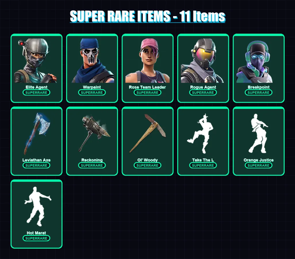 [PC/XBOX/PSN] | Elite Agent | Midas | Warpaint | Rose Team Leader | Rogue Agent | 125 skin | 139 pickaxe | 115 emote | 118 glider | Lv1474