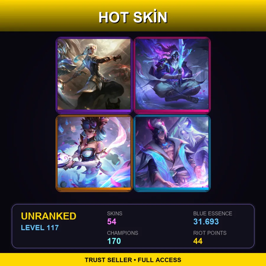 EUNE | Lv117 | Unranked | 54 Skin | 170 Champ